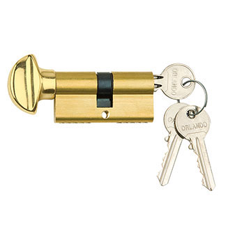 Brass cylinder with knob