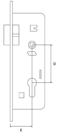 Serratura da infilare - disegno tecnico