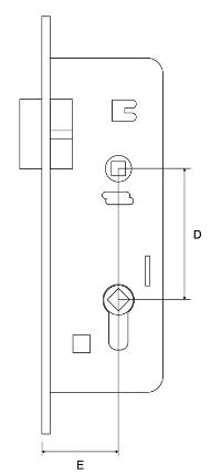 Bathroom Lock - technical drawing