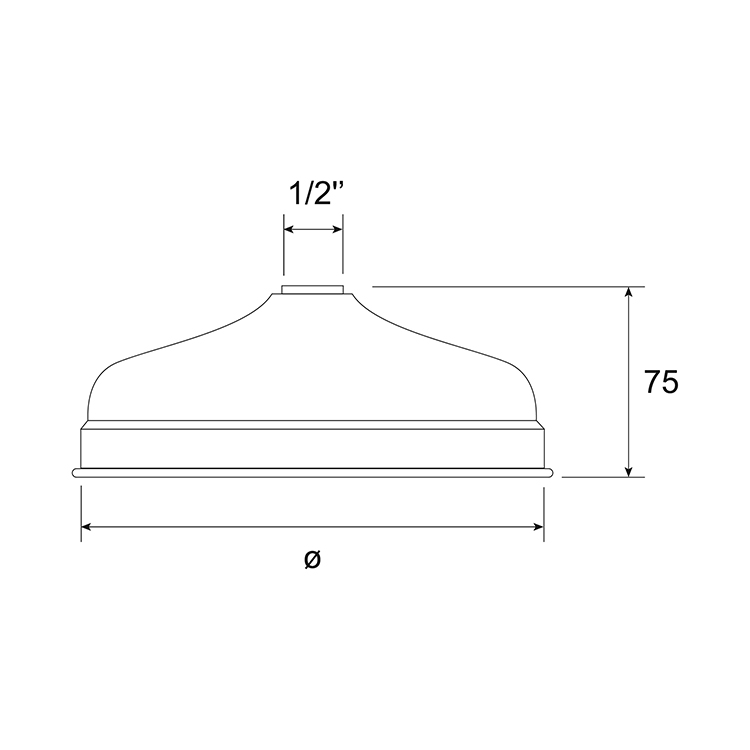 Brass shower head - art. 1201 - technical drawing