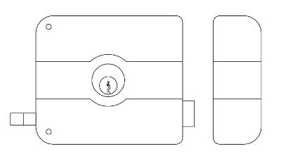 Serratura portoncino - disegno tecnico