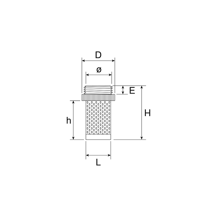 Filtro in acciaio inox - disegno tecnico