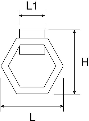 Battente Esagonale - disegno tecnico