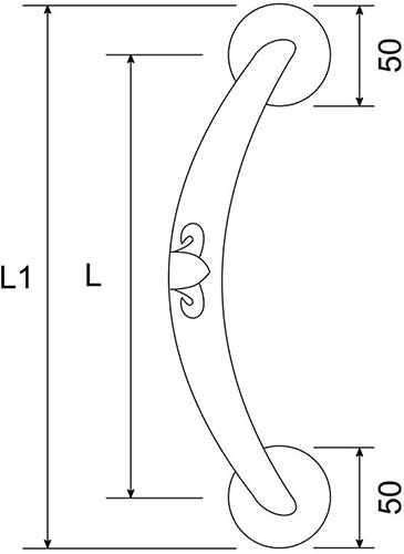 Firenze Pull handle - technical drawing