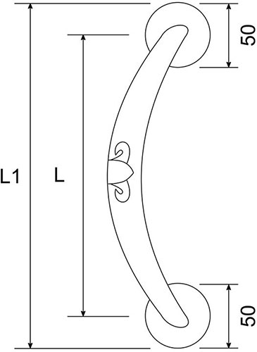 Maniglione Firenze - disegno tecnico