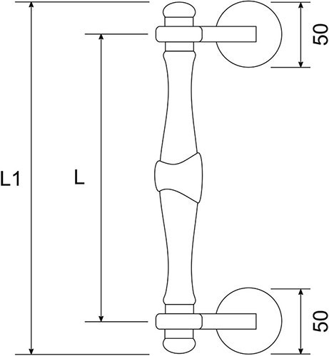Margherita Pull handle - technical drawing