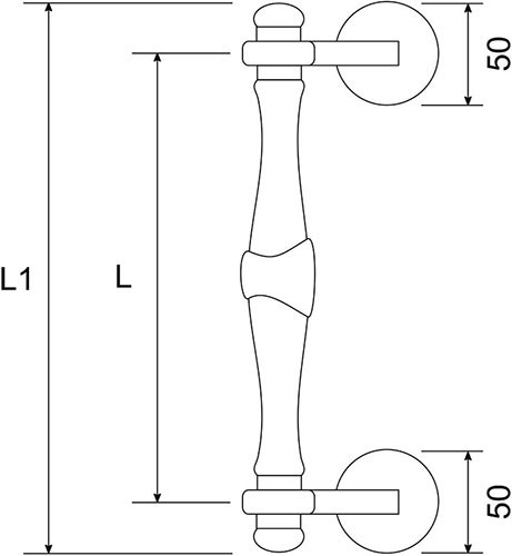 Maniglione Margherita - disegno tecnico