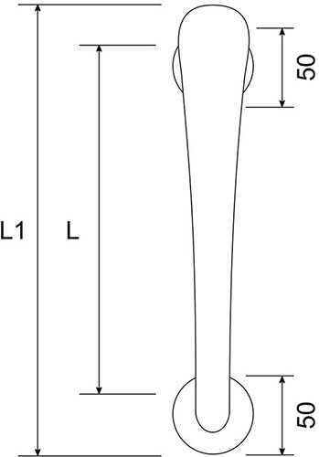 Roma Pull handle - technical drawing