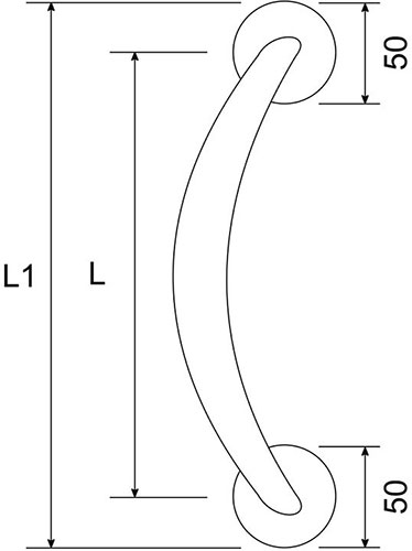 Maniglione Siena - disegno tecnico