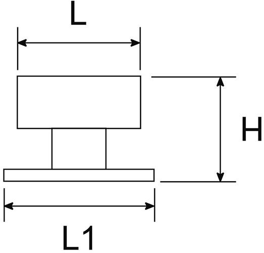 Square Door Knob - technical drawing