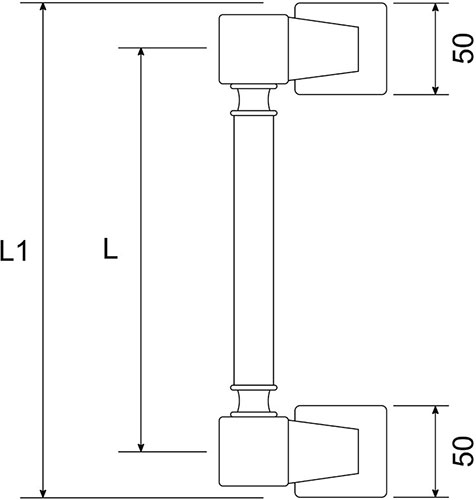 Maniglione Urano - disegno tecnico