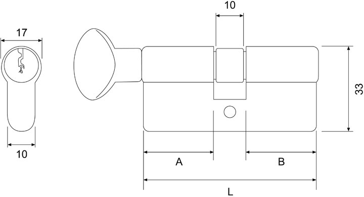 Cilindro con pomolo - disegno tecnico