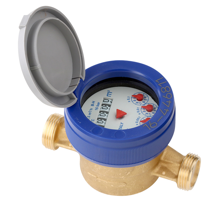 Single jet turbine wet dial water meter